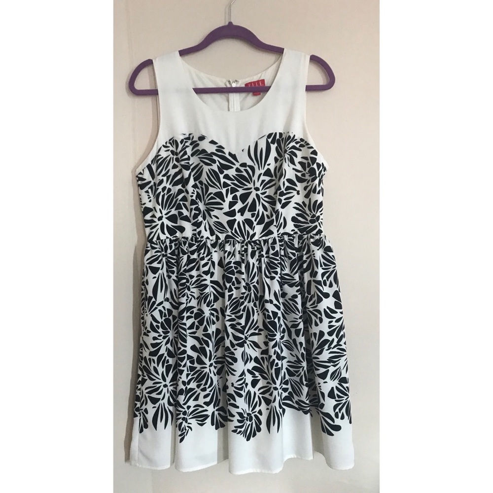 FLORAL FAUX SWEETHEART COCKTAIL DRESS